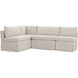 Fable Beige Slipcover Dining Banquette, L-Shape